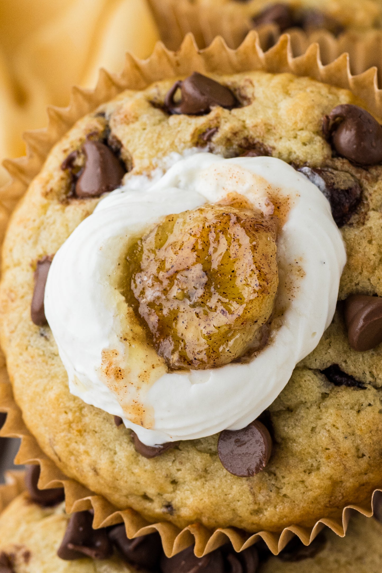 Banana Chocolate Chip Cupcakes with Cream Cheese Frosting Exclusive