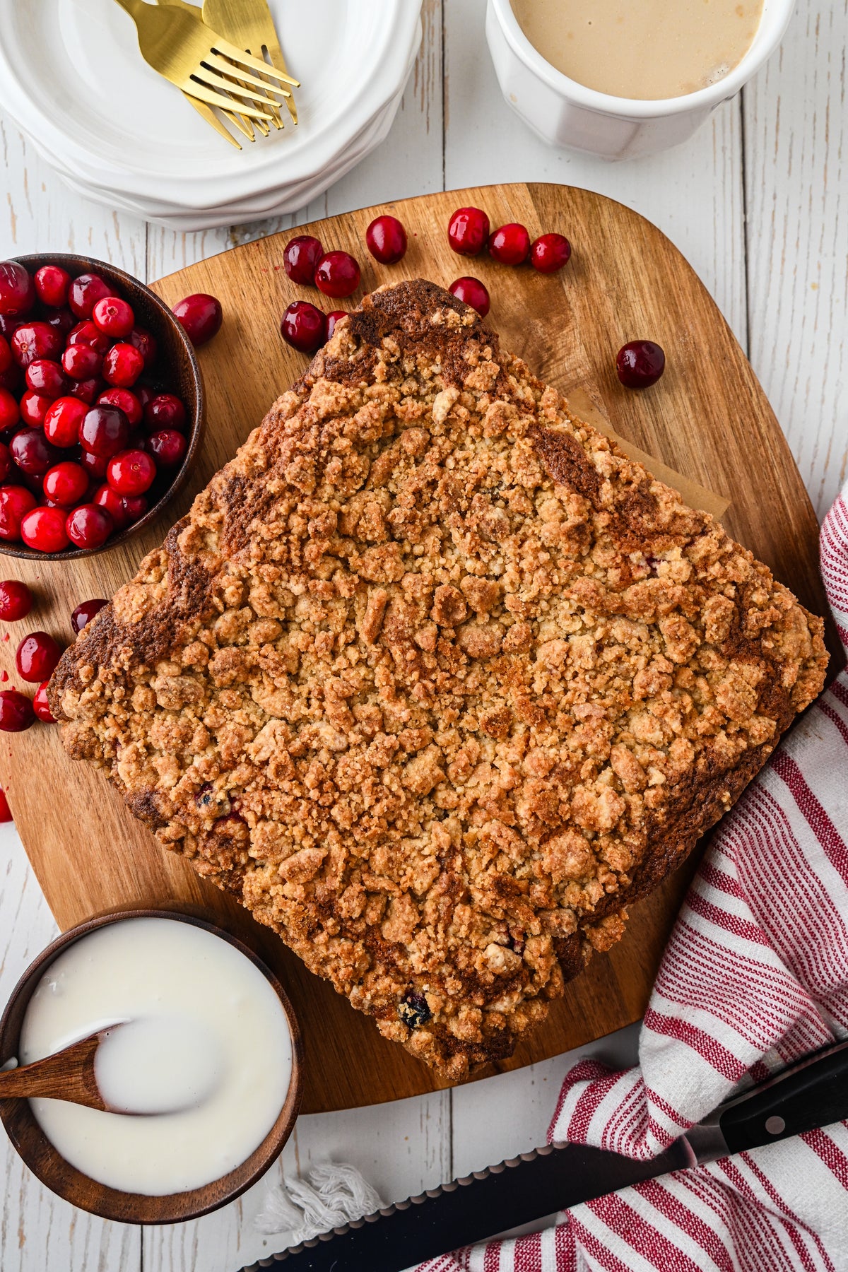 Cranberry Coffee Cake with tutorial and social reels