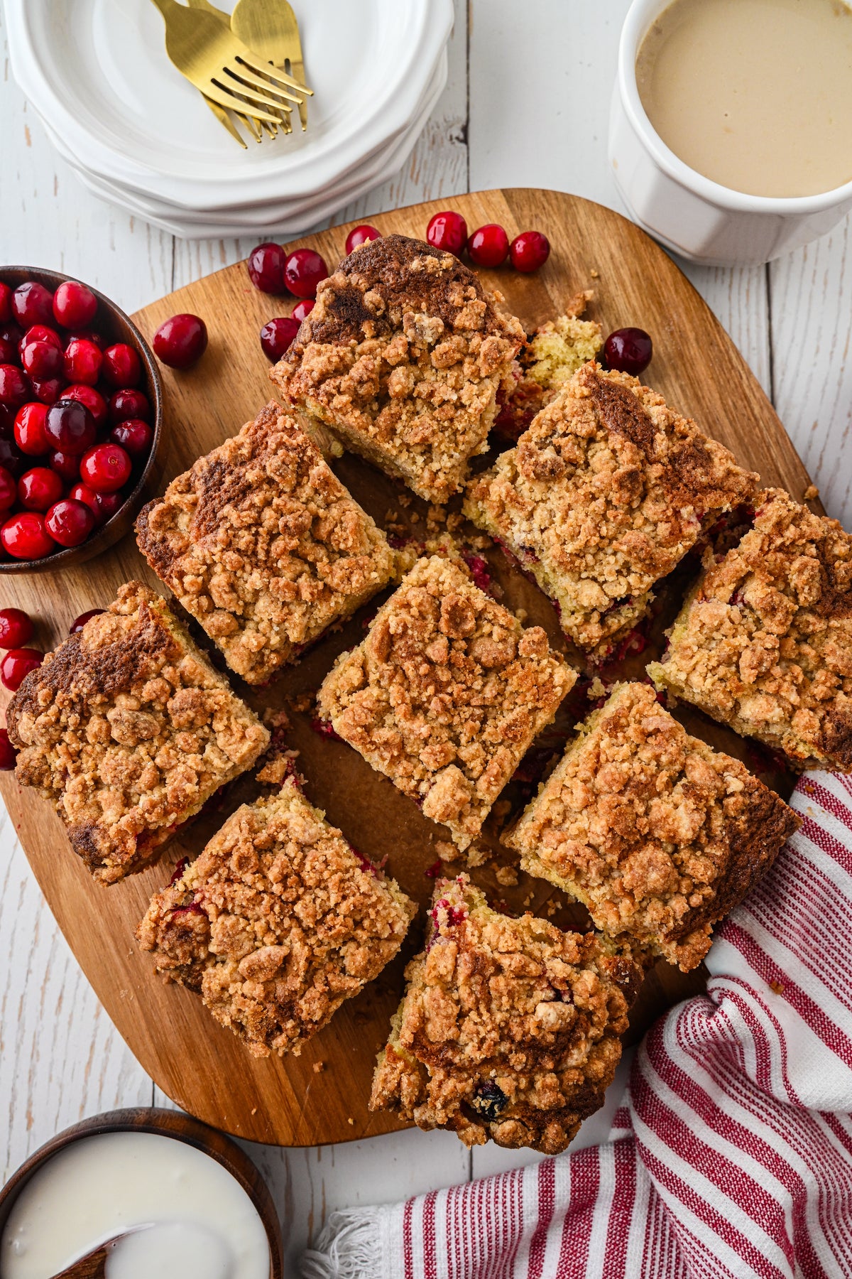 Cranberry Coffee Cake with tutorial and social reels