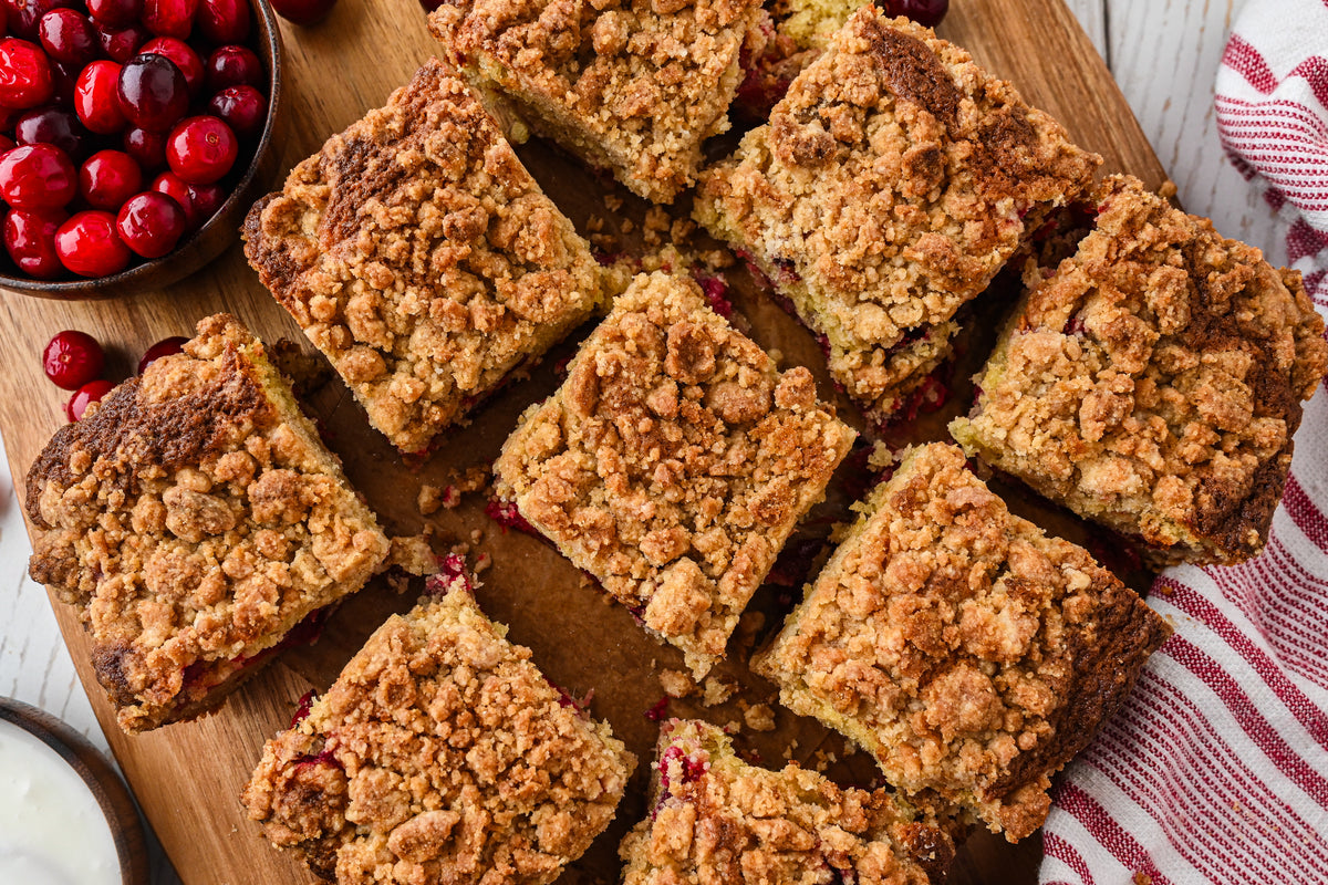 Cranberry Coffee Cake with tutorial and social reels