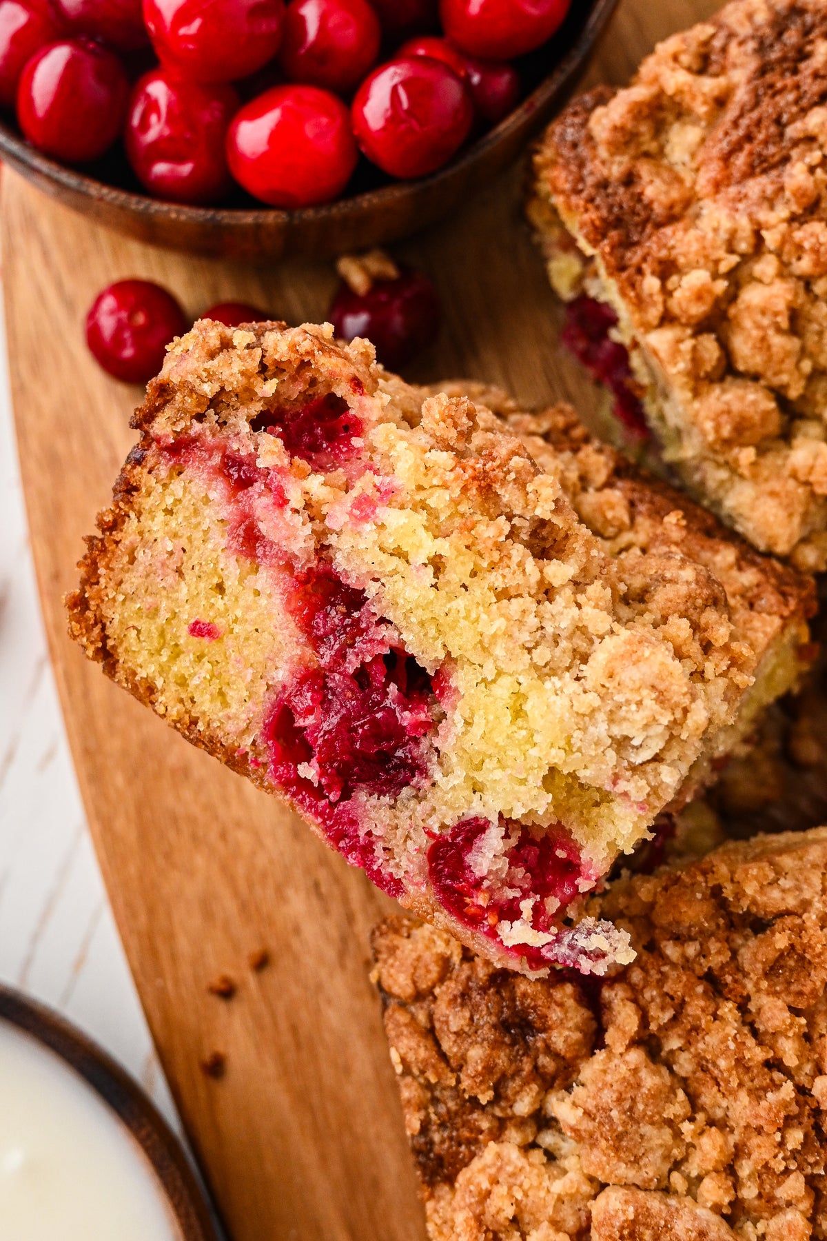 Cranberry Coffee Cake with tutorial and social reels