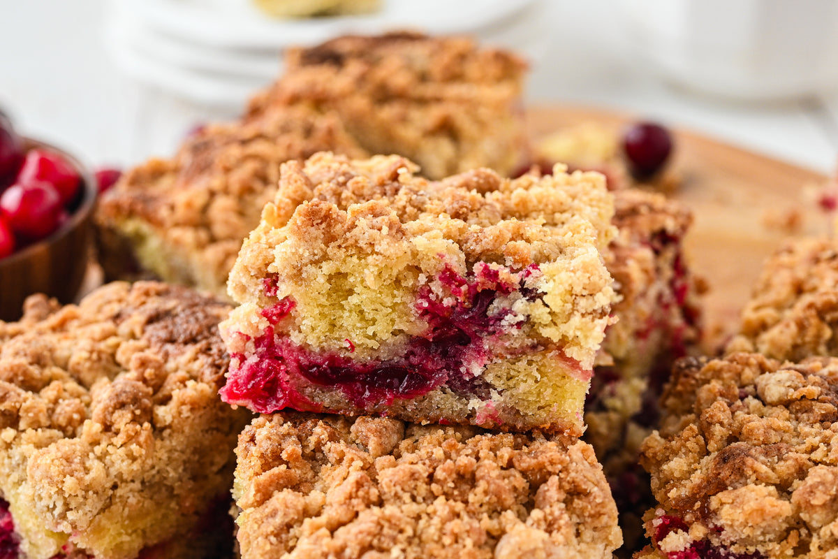 Cranberry Coffee Cake with tutorial and social reels