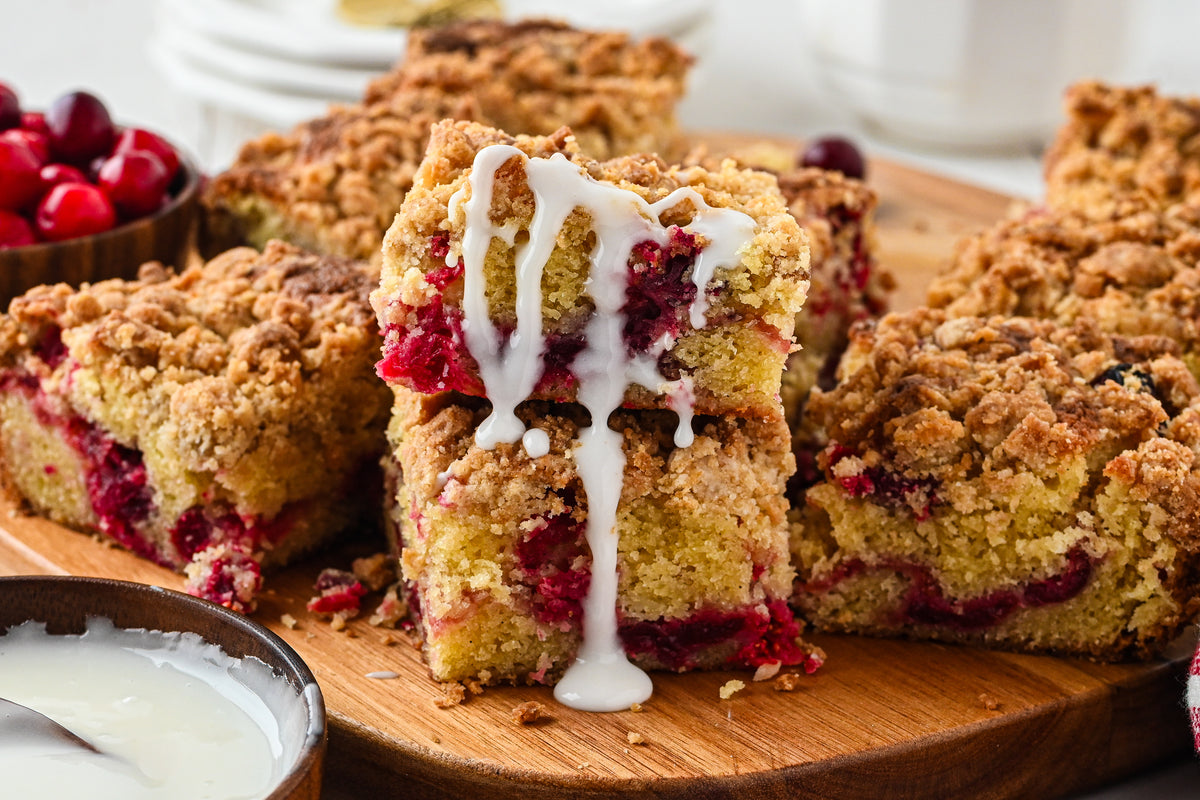 Cranberry Coffee Cake with tutorial and social reels