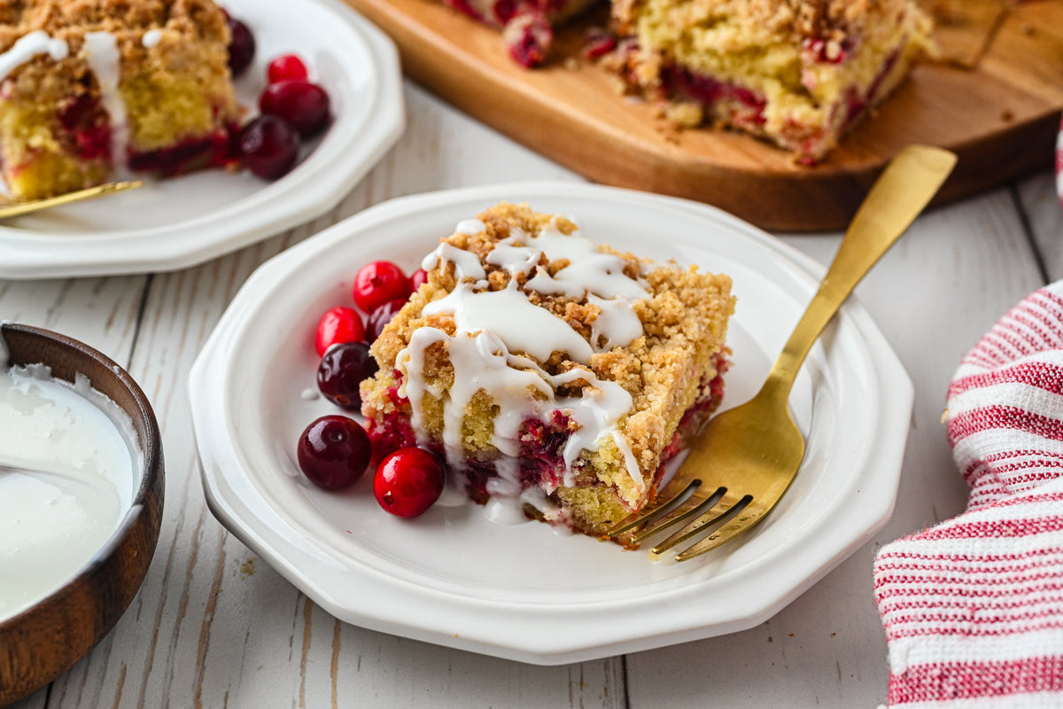 Cranberry Coffee Cake with tutorial and social reels