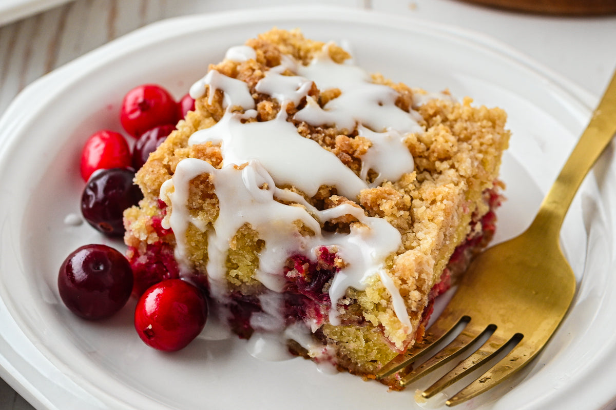 Cranberry Coffee Cake with tutorial and social reels