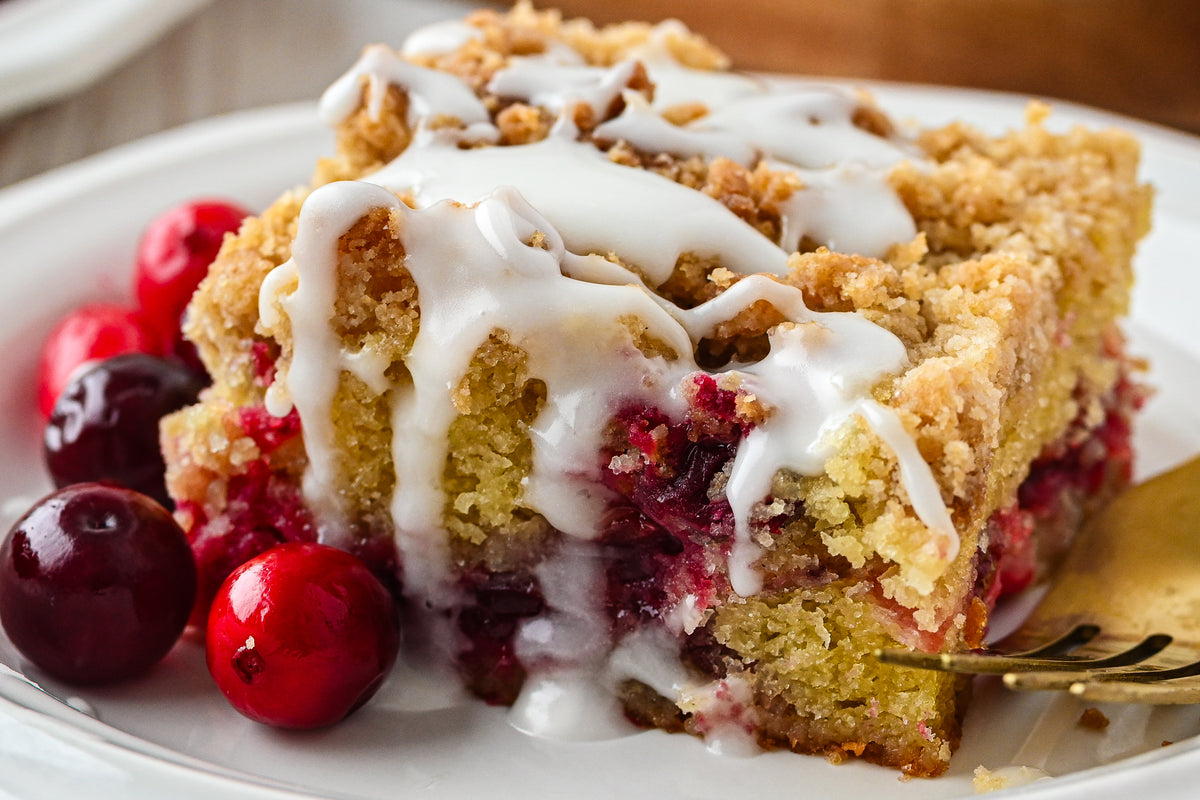 Cranberry Coffee Cake with tutorial and social reels