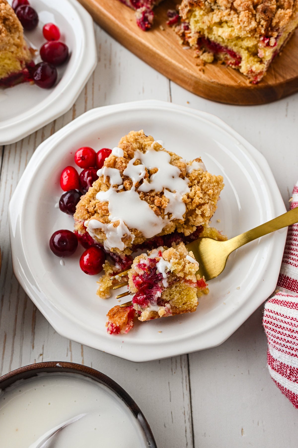 Cranberry Coffee Cake with tutorial and social reels