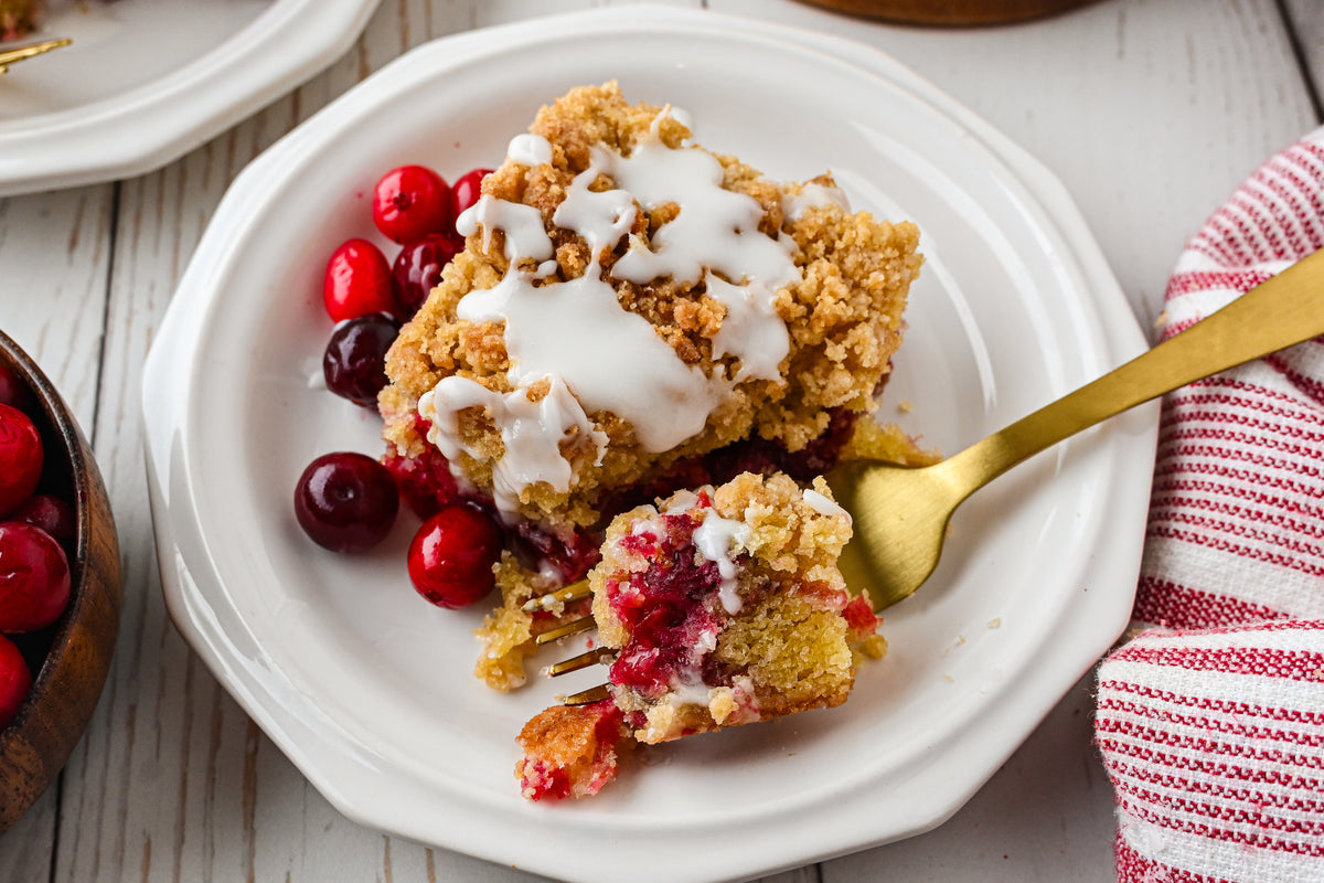 Cranberry Coffee Cake with tutorial and social reels