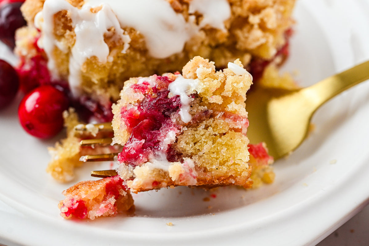 Cranberry Coffee Cake with tutorial and social reels