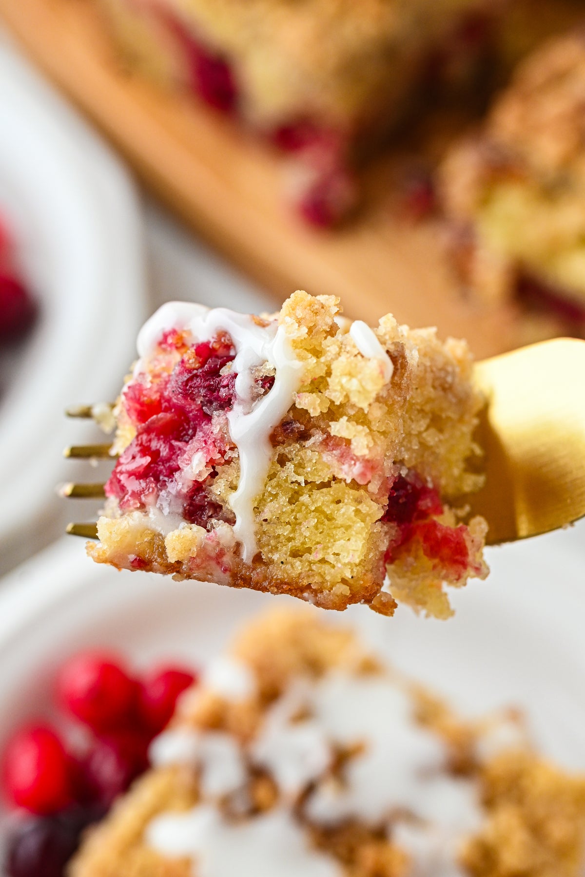 Cranberry Coffee Cake with tutorial and social reels