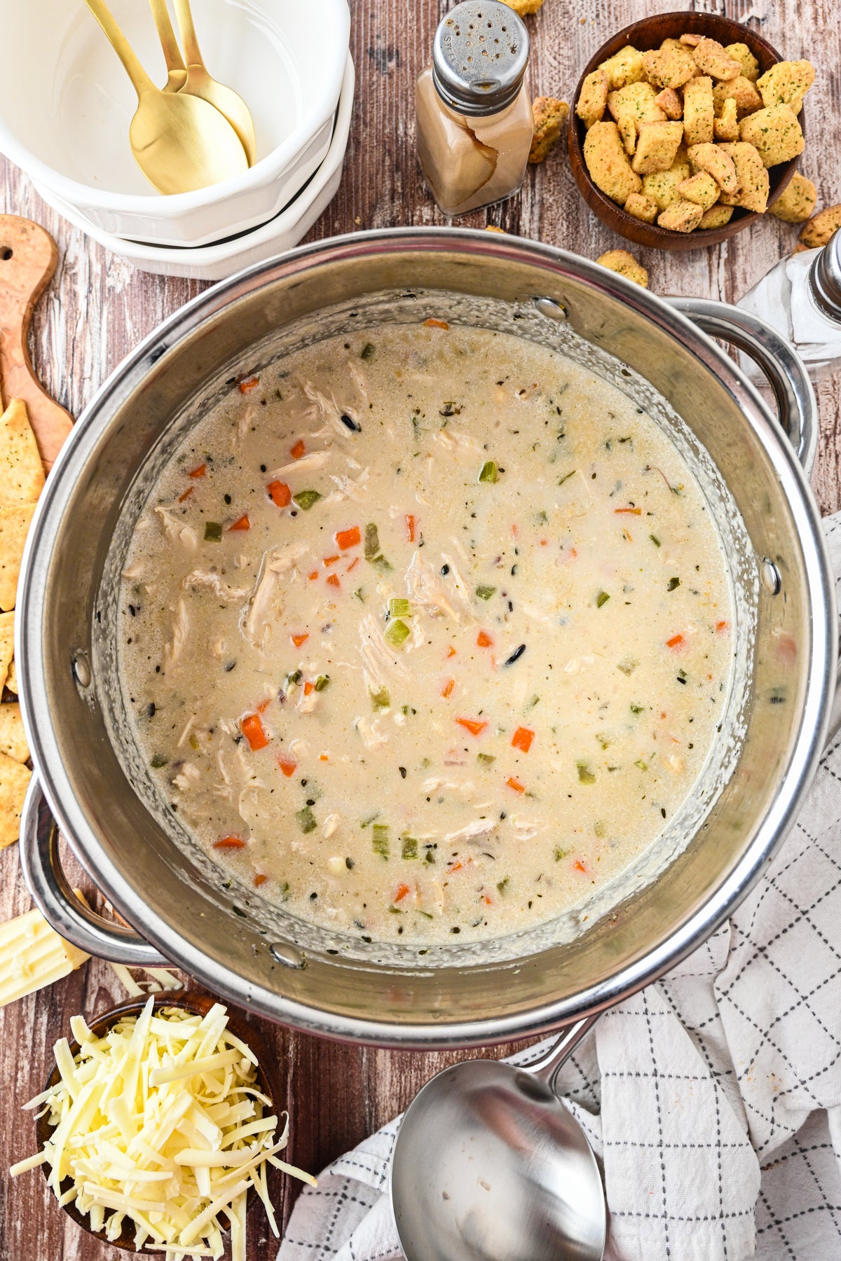 Turkey and Wild Rice Soup with tutorial and social reels