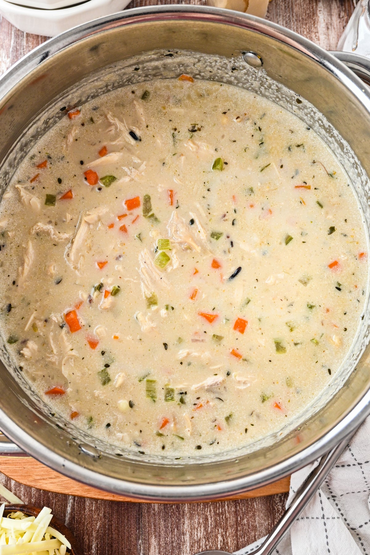 Turkey and Wild Rice Soup with tutorial and social reels