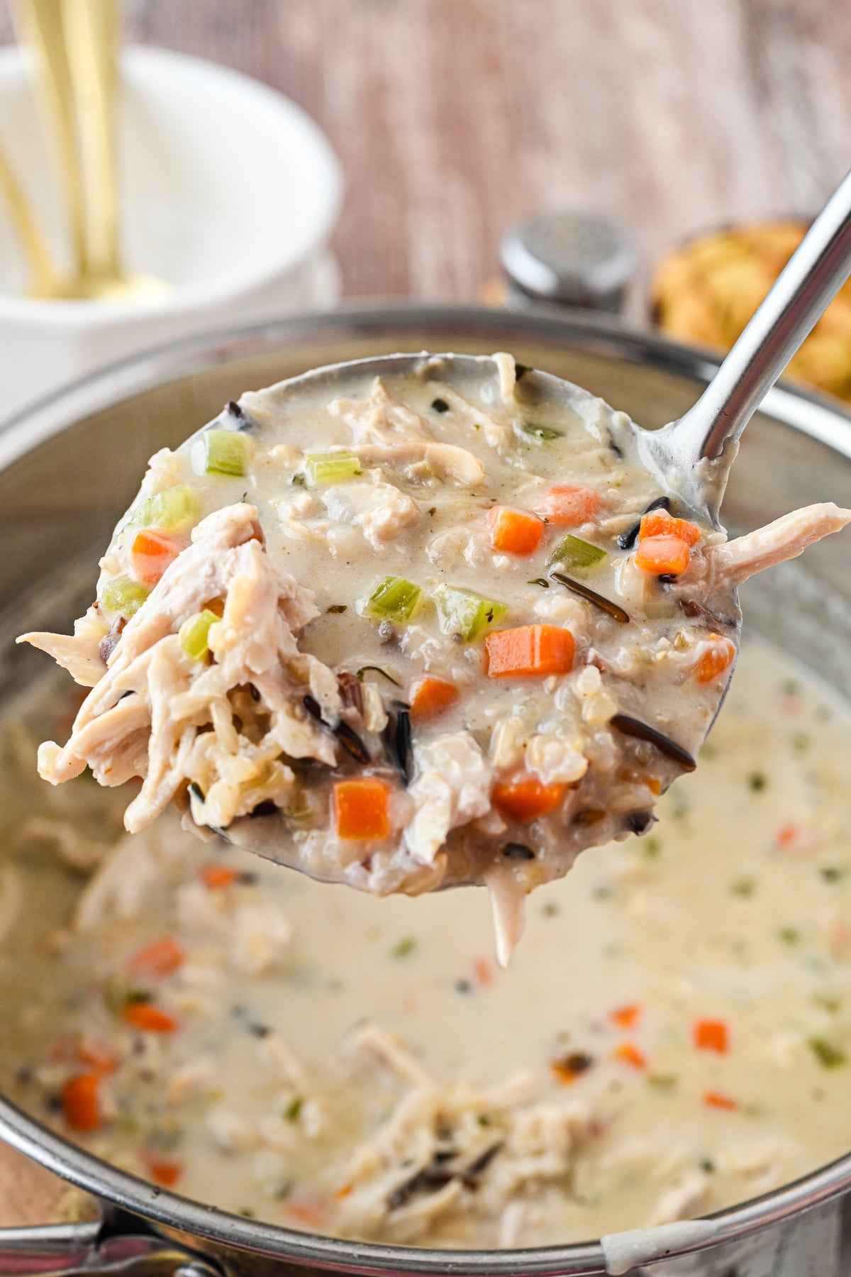 Turkey and Wild Rice Soup with tutorial and social reels