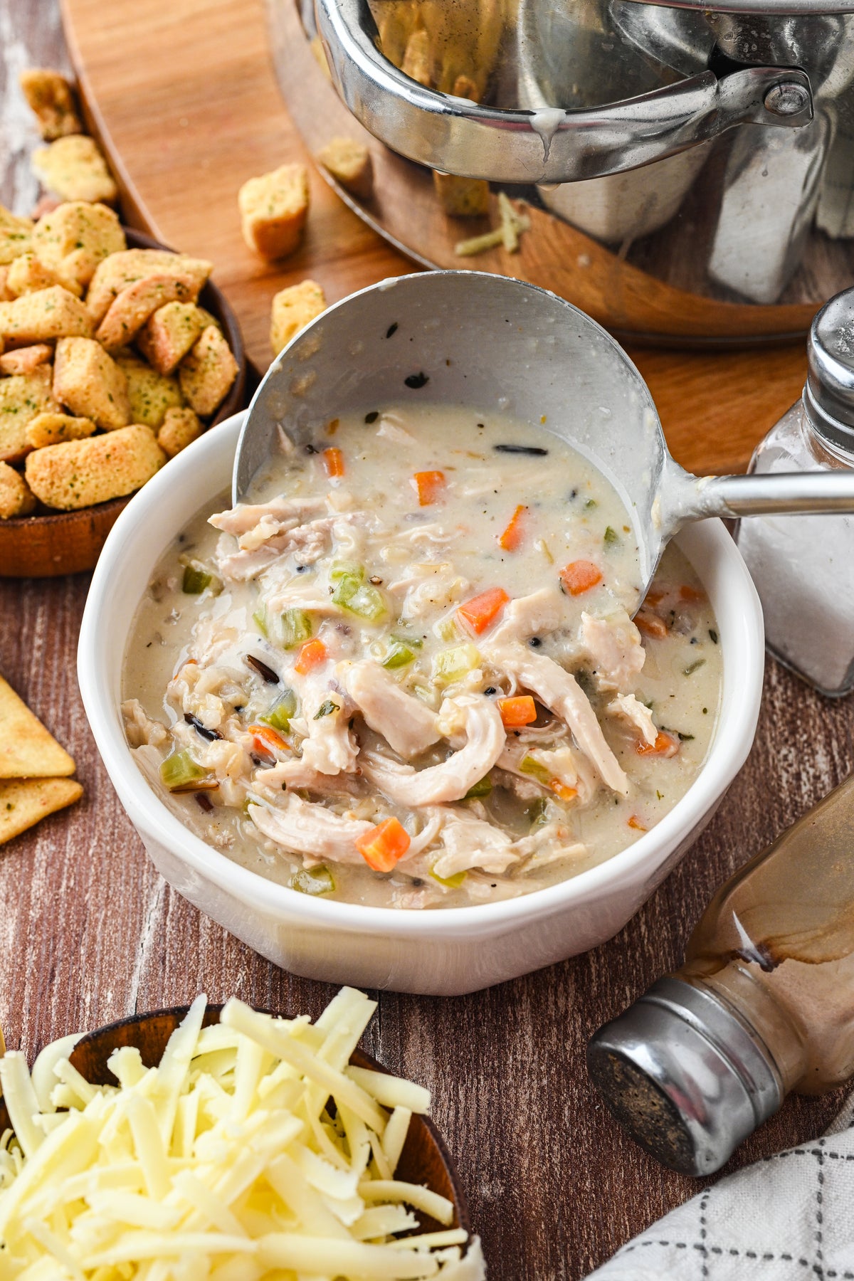 Turkey and Wild Rice Soup with tutorial and social reels