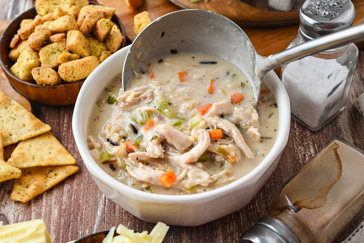 Turkey and Wild Rice Soup with tutorial and social reels