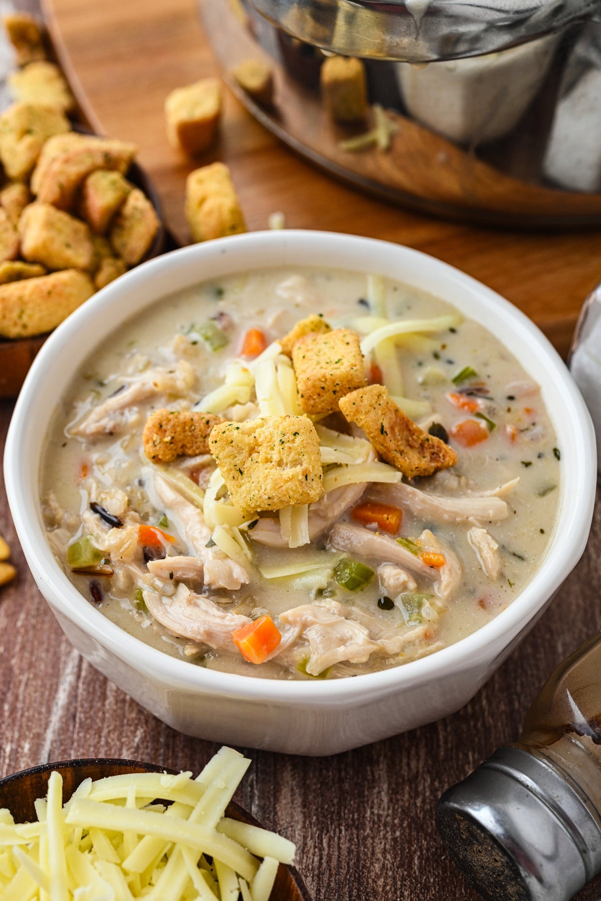 Turkey and Wild Rice Soup with tutorial and social reels