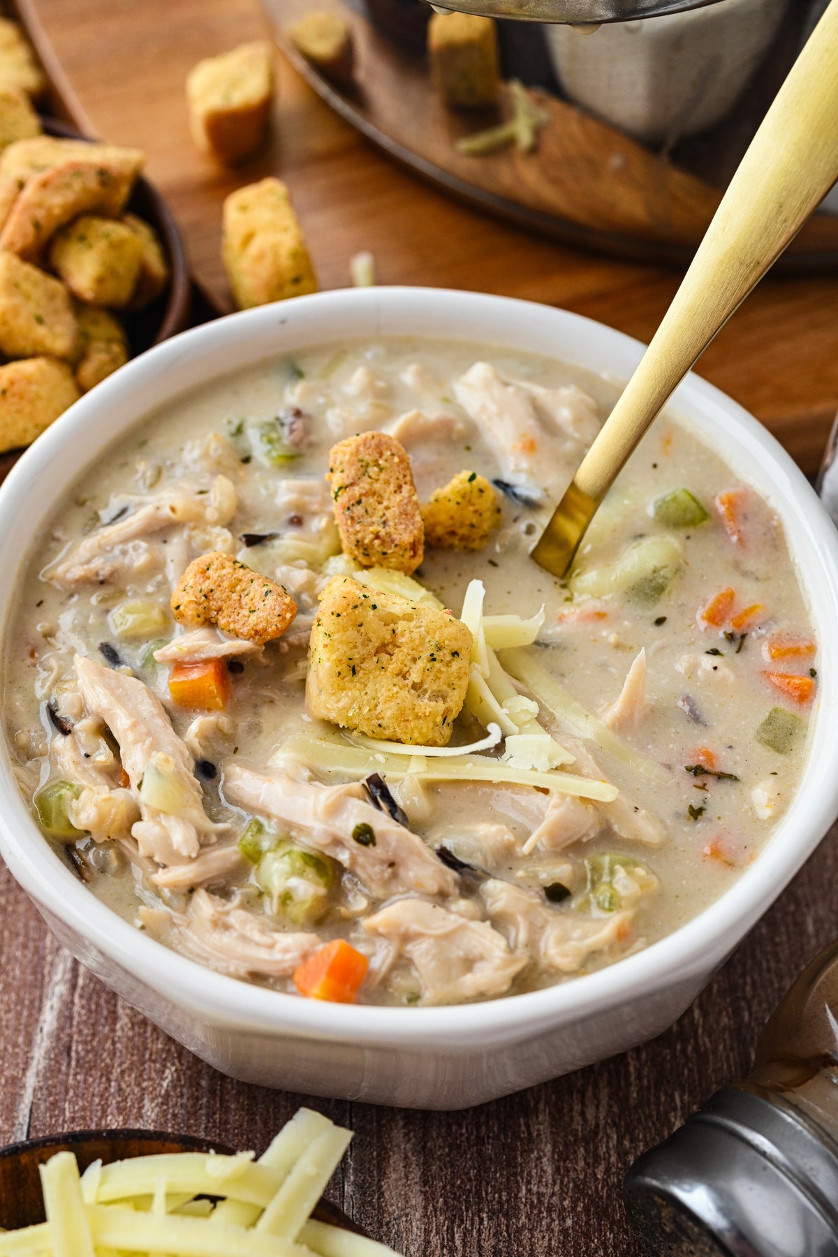 Turkey and Wild Rice Soup with tutorial and social reels