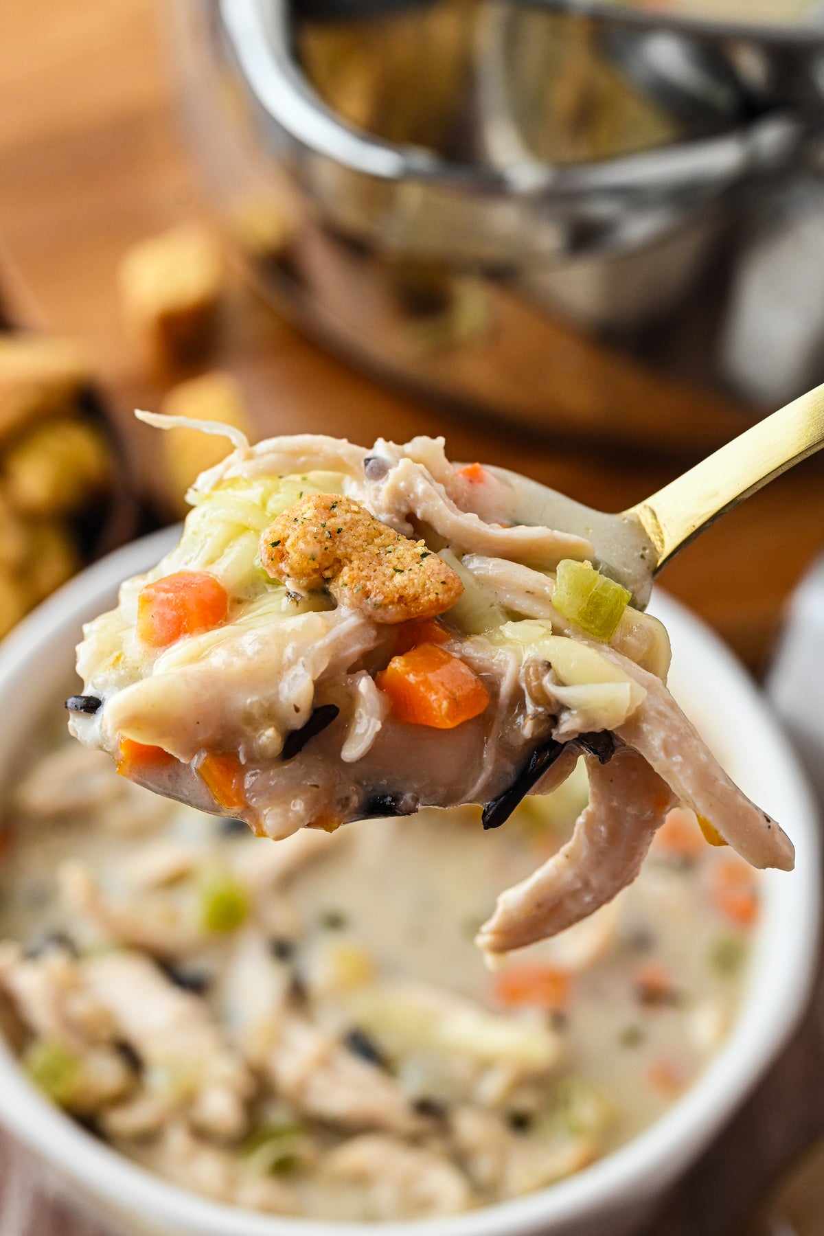 Turkey and Wild Rice Soup with tutorial and social reels