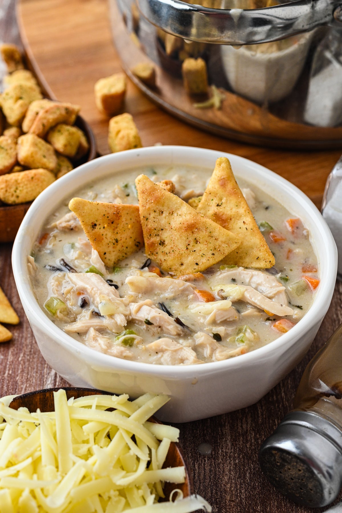 Turkey and Wild Rice Soup with tutorial and social reels